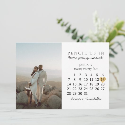 Save the Date Kalender Januar 2024 Einladung (Stehend Vorderseite)