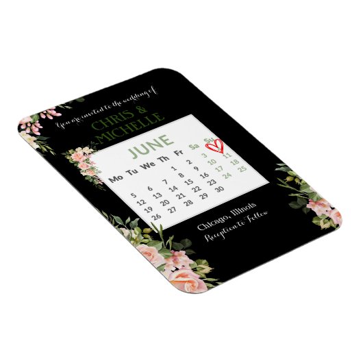 Save the Date Kalender Magnet Custom - Juni (Rechte Seite)
