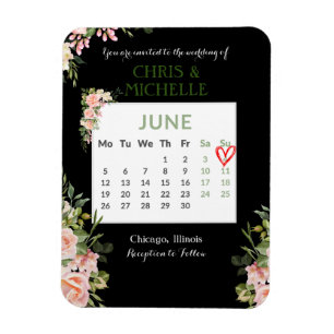 Save the Date Kalender Magnet Custom - Juni