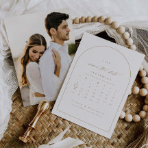 Save the Date Kalender Minimale Arch Foto-Karte