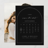 Save the Date Kalender Minimale Arch Foto-Karte (Vorne/Hinten)