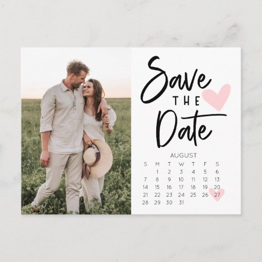 Save the Date Kalender Postkarte Rustikale Moderne (Vorderseite)