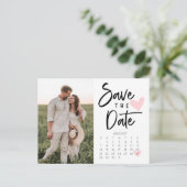 Save the Date Kalender Postkarte Rustikale Moderne (Stehend Vorderseite)
