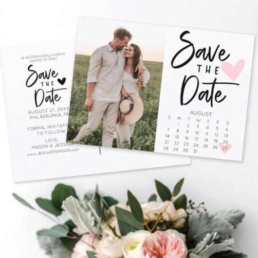 Save the Date Kalender Postkarte Rustikale Moderne