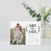 Save the Date Kalender Postkarte Rustikales Land (Stehend Vorderseite)