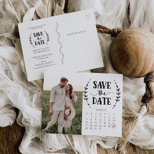 Save the Date Kalender Postkarte Rustikales Land