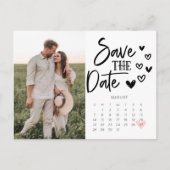 Save the Date Kalender Postkartenhandgezeichnete H Ankündigungspostkarte (Vorderseite)