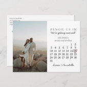 Save the Date Kalender Rose Herzstück Dezember 202 Postkarte (Vorne/Hinten)