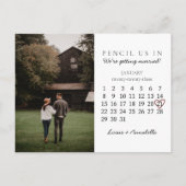 Save the Date Kalender Rose Herzstück Jan 2023 Mon Postkarte (Vorderseite)