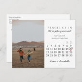 Save the Date Kalender Rose Herzstück September 20 Postkarte (Vorne/Hinten)