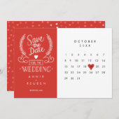 Save the Date Kalender Rote Liebe Herz (Vorne/Hinten)