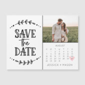 Save the Date Kalender Rustikal Gezeichnet Magnet (Vorderseite)