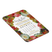 Save the Date Kalender Rustikale Herbstblumenhochz Magnet (Rechte Seite)