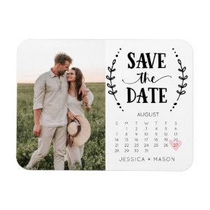 Save the Date Kalender Rustikales Land Magnet