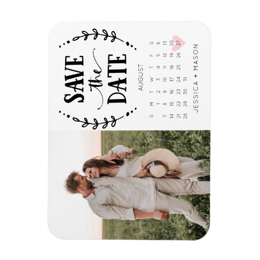 Save the Date Kalender Rustikales Land Magnet (Vertikal)