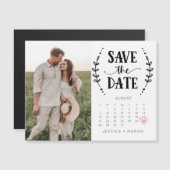Save the Date Kalender Rustikales Landesmagazin Magnetkarte (Vorne/Hinten)