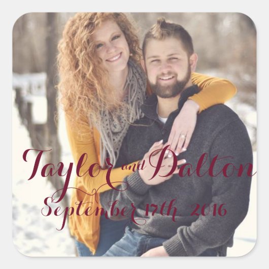 Save the Date Kalender-Sticker Quadratischer Aufkleber (Vorderseite)