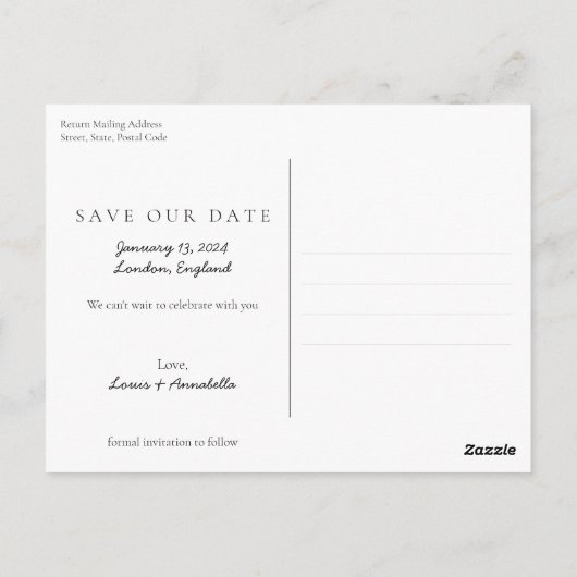 Save the Date Kalenderherz Januar 2024 Monat Postkarte (Rückseite)