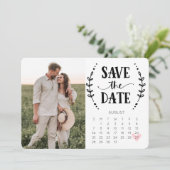 Save the Date Kalenderkarte Rustikales Land (Stehend Vorderseite)