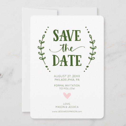 Save the Date Kalenderkarte Rustikales Land (Rückseite)