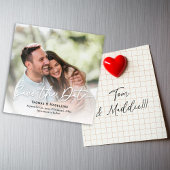 Save the Date Kalligrafie Script Foto Magnetic Magnetkarte
