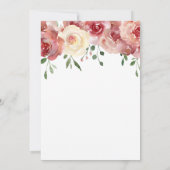 Save the Date Kalligraphie, Burgund, Rose mit Blüt (Rückseite)