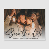 Save the Date, kalligraphischer Hochzeitsmagnet fü Magnetkarte (Vorderseite)