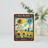 Save The Date | Kansas Einladung Postkarte (Stehend Vorderseite)