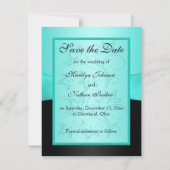 Save the Date Karte Aqua und Black Floral II (Rückseite)
