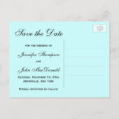 Save the Date Karte Blau, schwarzer Kronleuchter (Rückseite)