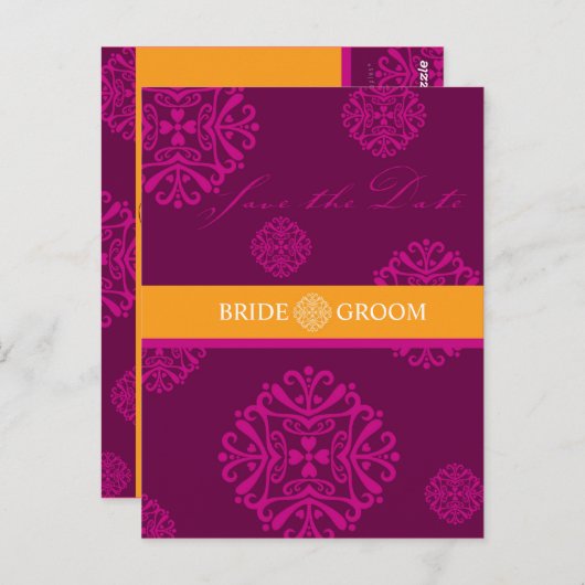 SAVE THE DATE KARTE: Charme 1 Postkarte (Vorne/Hinten)