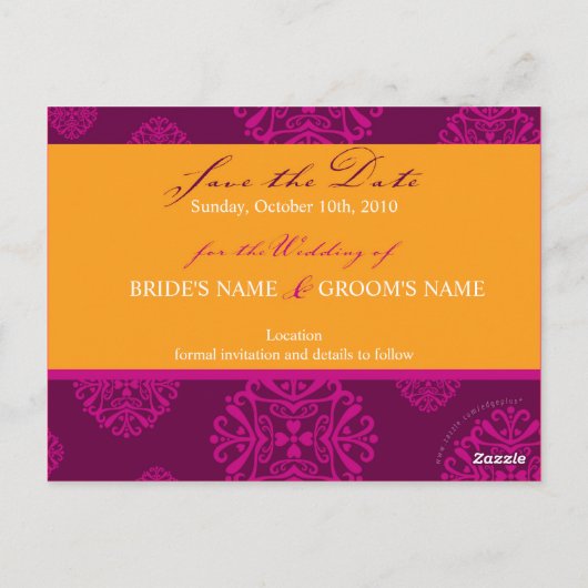 SAVE THE DATE KARTE: Charme 1 Postkarte (Rückseite)