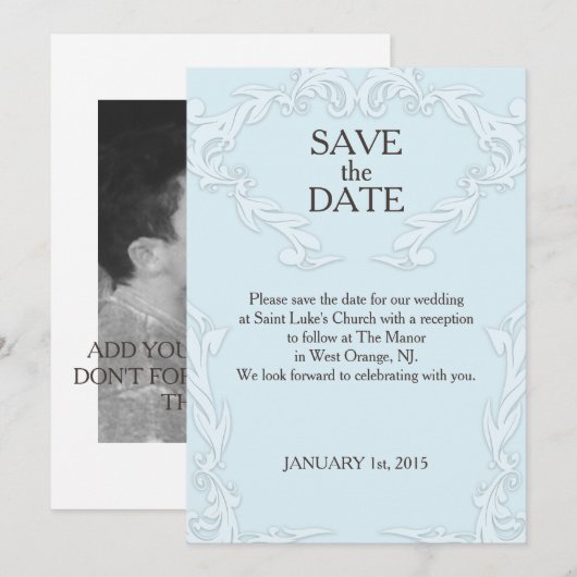 SAVE THE DATE KARTE - DATUM, NACHRICHT, FARBE (Vorne/Hinten)