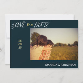 Save the Date-Karte des Fotos Navy Blue und White  Einladung