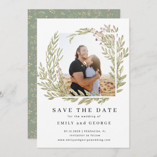 Save the Date-Karte des Magischen Fotos Forest Save The Date (Vorne/Hinten)