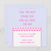 Save the Date-Karte des Pastelfeder-Lehrers Save The Date (Vorne/Hinten)