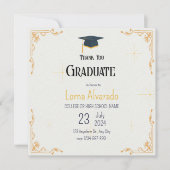 Save the Date Karte des weißen Abschlusses (Vorderseite)