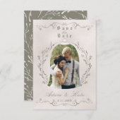 SAVE THE DATE KARTE | Elegante Rose der Schönheit (Vorne/Hinten)