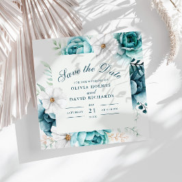 Save the Date-Karte für aquamarine und Off-White-W Date