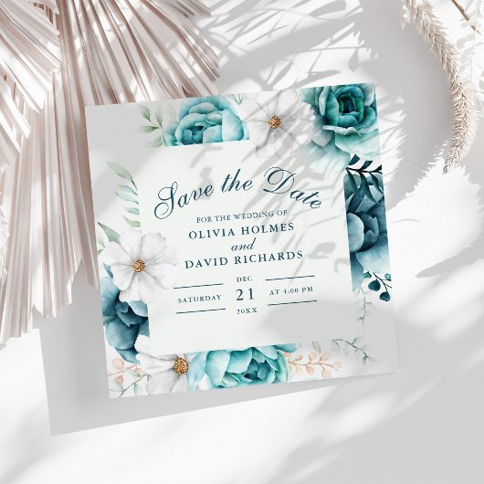 Save the Date-Karte für aquamarine und Off-White-W Save The Date