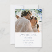 Save the Date-Karte für das blaue und weiße Hydran Date (Vorderseite)