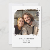 Save the Date-Karte für das blütenfarbene Foto Date (Rückseite)