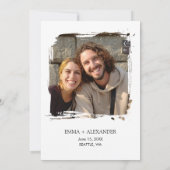 Save the Date-Karte für das blütenfarbene Foto Save The Date (Rückseite)