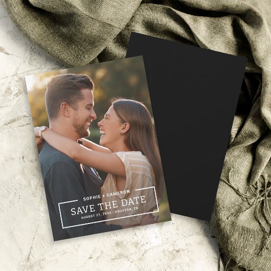 Save the Date Karte für das Minimalistische Foto a