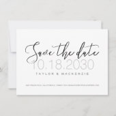 Save the Date Karte für das Schwarzweißkalligrafie (Vorderseite)