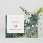 Save the Date Karte für den exotischen Tropenwald (Stehend Vorderseite)