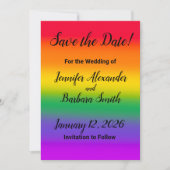 Save the Date-Karte für den Regenbogen-Gay Pride Einladung (Vorderseite)