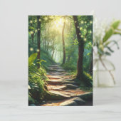 Save the Date Karte für den verzauberten Wald (Stehend Vorderseite)