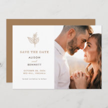 Save the Date-Karte für die Herbstsprier Hochzeit 