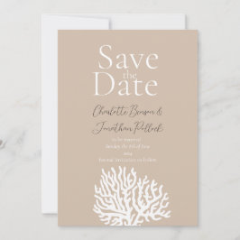Save the Date Karte für die Minimalistische Korall